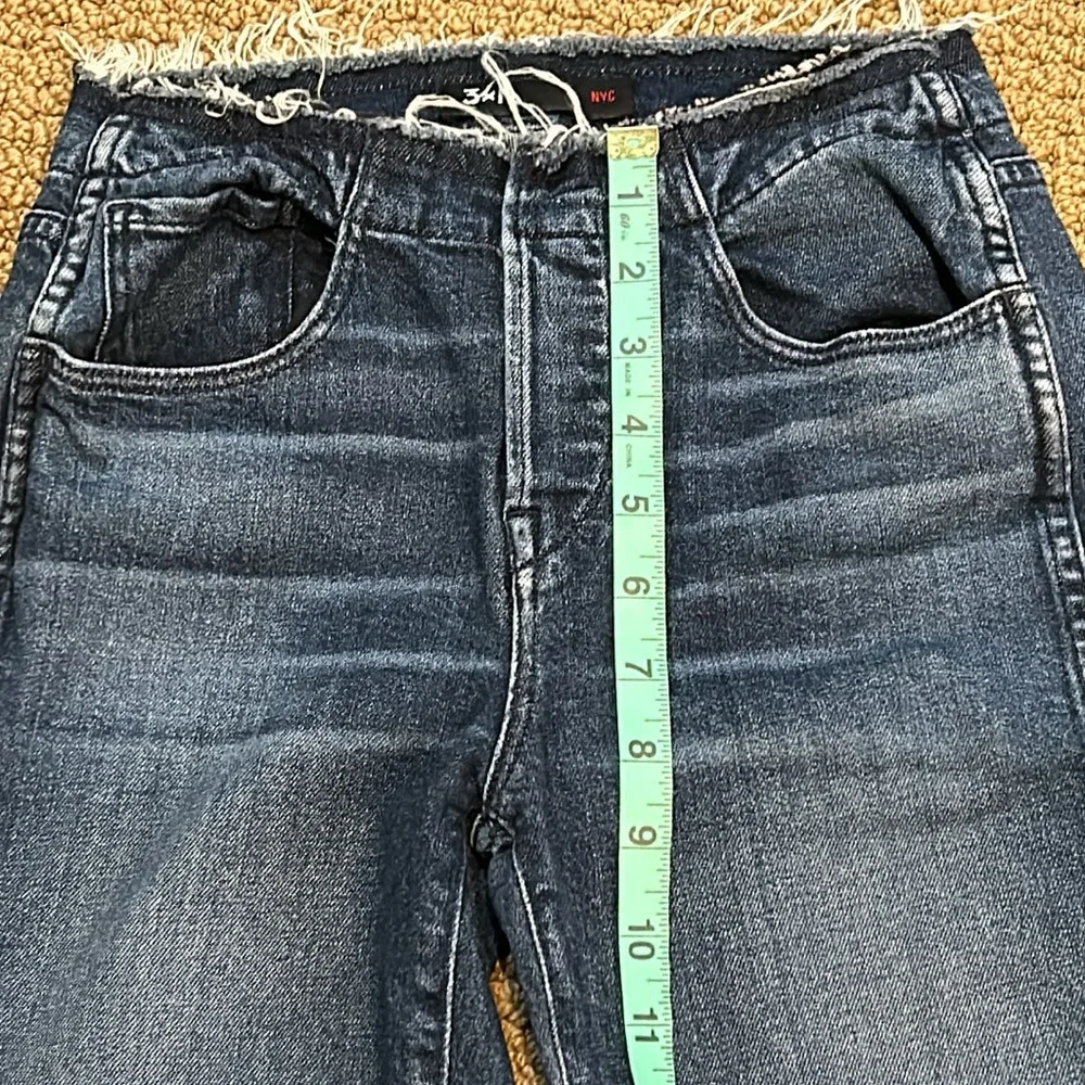 3X1 Raw Edge Shelter Slim Jeans in Tin Coo size 24 Distressed Straight Leg